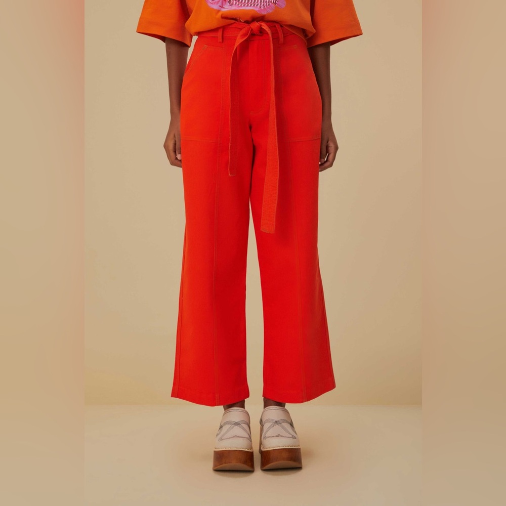 NWT Farm Rio Red Wide Pants - Picture 2 of 6